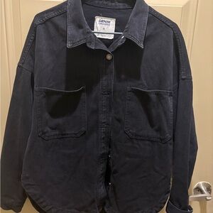 Denim Oversized Black Jacket